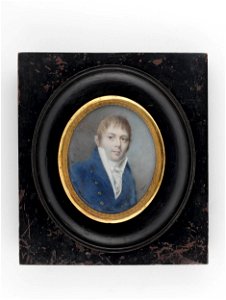John Dunn - Portret młodego męzczyzny w szafirowym fraku. Free illustration for personal and commercial use.