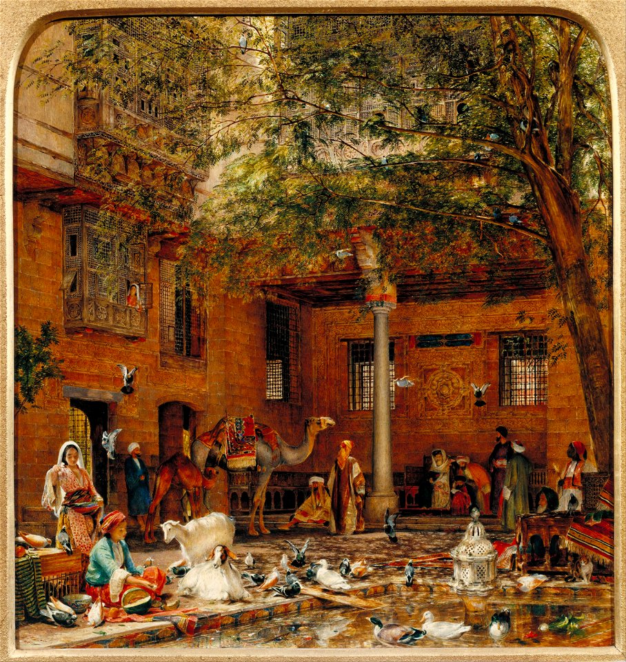 John Frederick Lewis - Study for 'The Courtyard of the Coptic Patriarch's House in Cairo' - Google Art Project