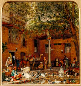 John Frederick Lewis - Study for 'The Courtyard of the Coptic Patriarch's House in Cairo' - Google Art Project