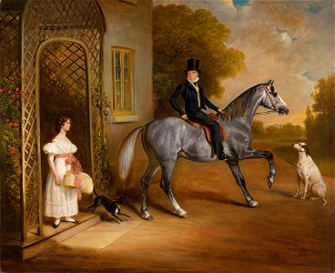 John ferneley sen master john marriott on a grey horse with his sister102550)