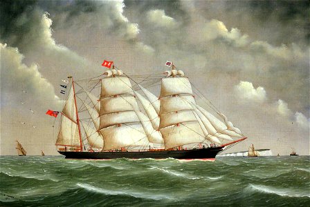 John Fairbairn Fannen (1847-1904) - The Barque ‘Camphill’ - BHC3768 - Royal Museums Greenwich. Free illustration for personal and commercial use.