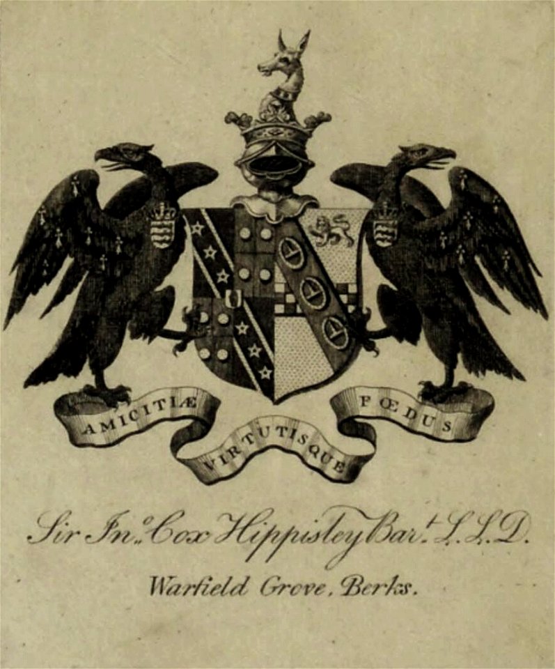 John Coxe Hippisley bookplate