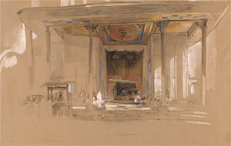 John Frederick Lewis - Main Entrance of Great Mosque, (Ulu cami) Bursa, Turkey, - Google Art Project. Free illustration for personal and commercial use.