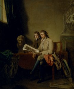 John Hamilton Mortimer - Portrait of a Man and a Boy Looking at Prints - Google Art Project