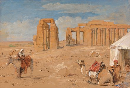 John Frederick Lewis - The Ramesseum at Thebes - Google Art Project. Free illustration for personal and commercial use.