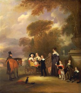 John Ferneley - The Rev. and Mrs. Henry Palmer with their six younger children at Withcote Hall, Near Oakham, Leices... - Google Art Project