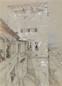 John Frederick Lewis - The Torre de Comares, Alhambra, 1835 - Google Art Project