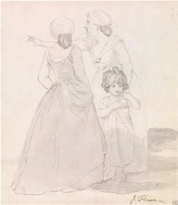 John Flaxman - Two Women and a Child - Google Art Project. Free illustration for personal and commercial use.