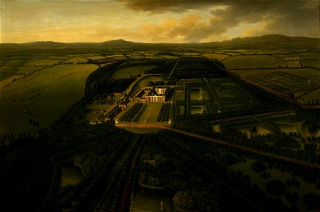 John Harris (active 1713-1759) - A Bird's-Eye View of Dunham Massey from the South - 932335 - National Trust