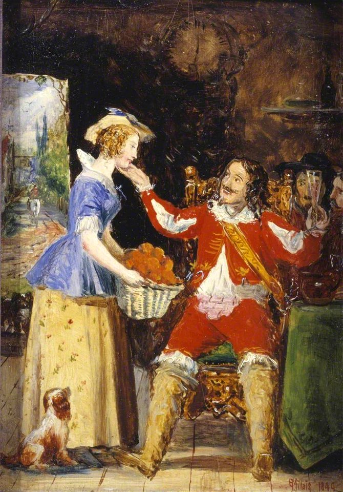 John Everett Millais (1829-1896) - A Maid Offering a Basket of Fruit to a Cavalier - N01807 - National Gallery