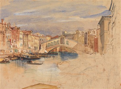 John Frederick Lewis - Venice- The Grand Canal and Rialto - Google Art Project. Free illustration for personal and commercial use.