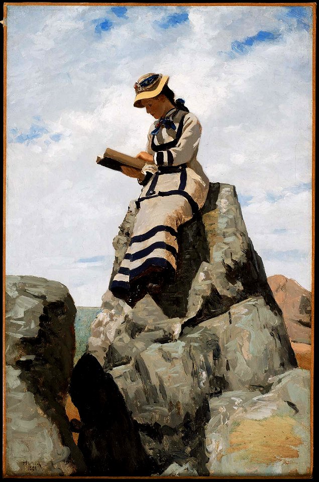 John George Brown - Reading on the Rocks, Grand Manan - 61.1294 - Museum of Fine Arts