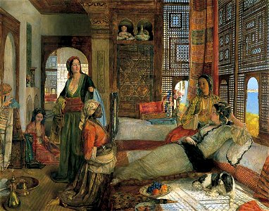 John Frederick Lewis (1804-1876) - The Harem - 1949P14 - Birmingham Museums Trust. Free illustration for personal and commercial use.