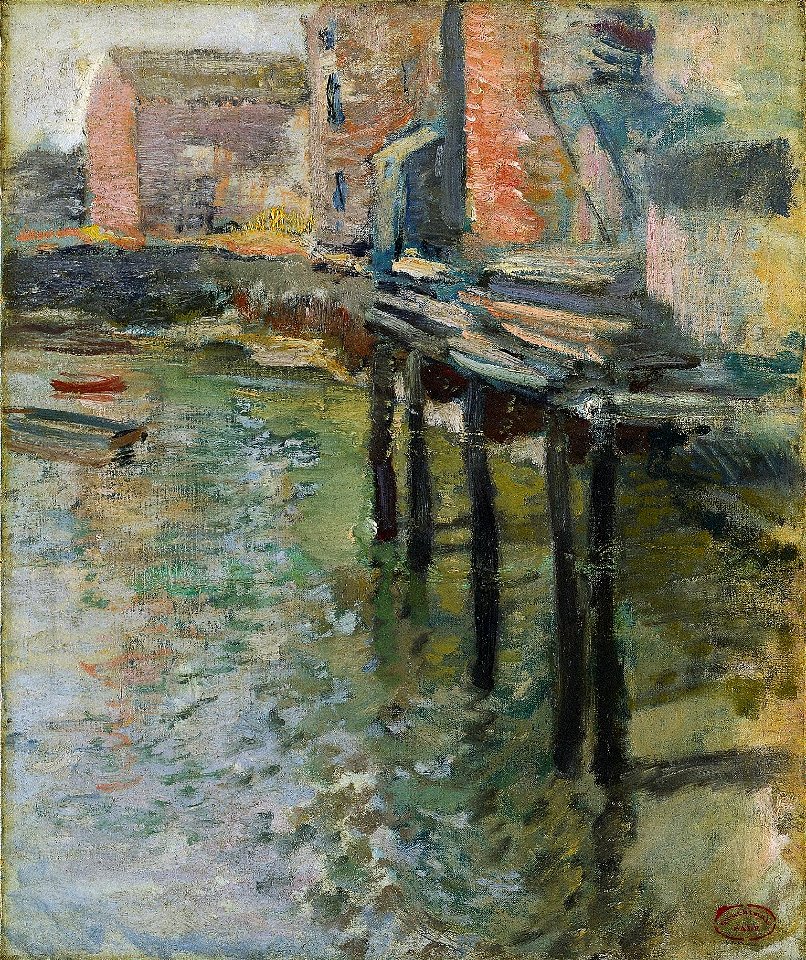 John Henry Twachtman - Deserted Wharf (The Old Mill at Cos Cob) - 1942.122 - Cleveland Museum of Art
