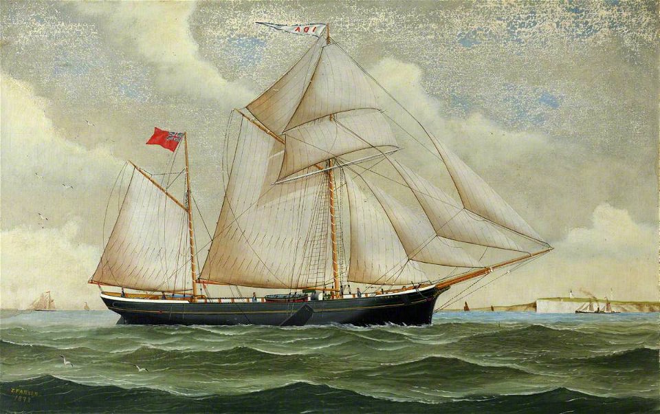 John Fairbairn Fannen (1847-1904) - The Ketch 'Ida' - BHC3413 - Royal Museums Greenwich