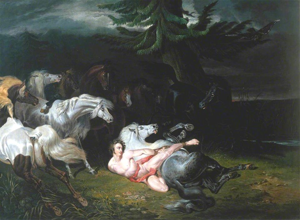 John Frederick Herring I (1795-1865) - Mazeppa Surrounded by Horses (after Horace Vernet) - T00189 - Tate