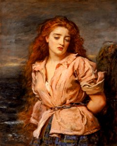 JOHN EVERETT MILLAIS - The Martyr of the Solway (Walker Art Gallery, Liverpool, c. 1871. Óleo sobre lienzo, 70.5 x 56.5 cm). Free illustration for personal and commercial use.