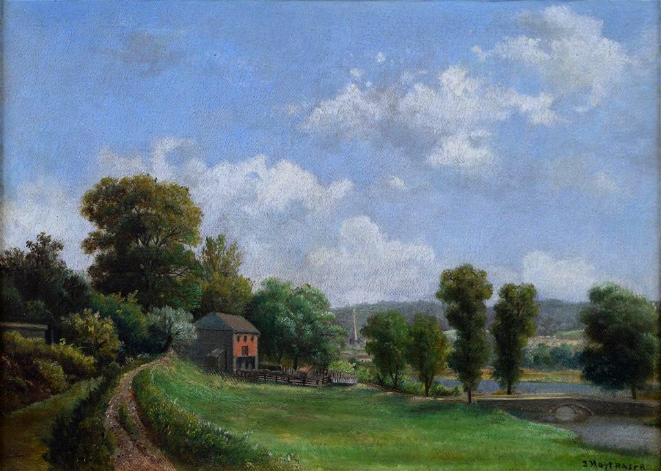 John Heyl Raser - Landscape with Barn - 1991.4.1 - Reading Public Museum