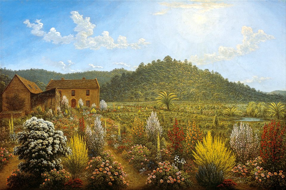 John Glover - A view of the artist's house and garden, in Mills Plains, Van Diemen's Land - Google Art Project