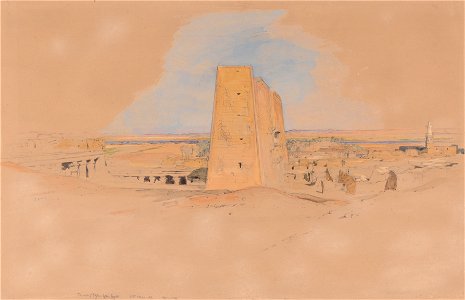 John Frederick Lewis - Temple of Edfou, Upper Egypt - Google Art Project. Free illustration for personal and commercial use.