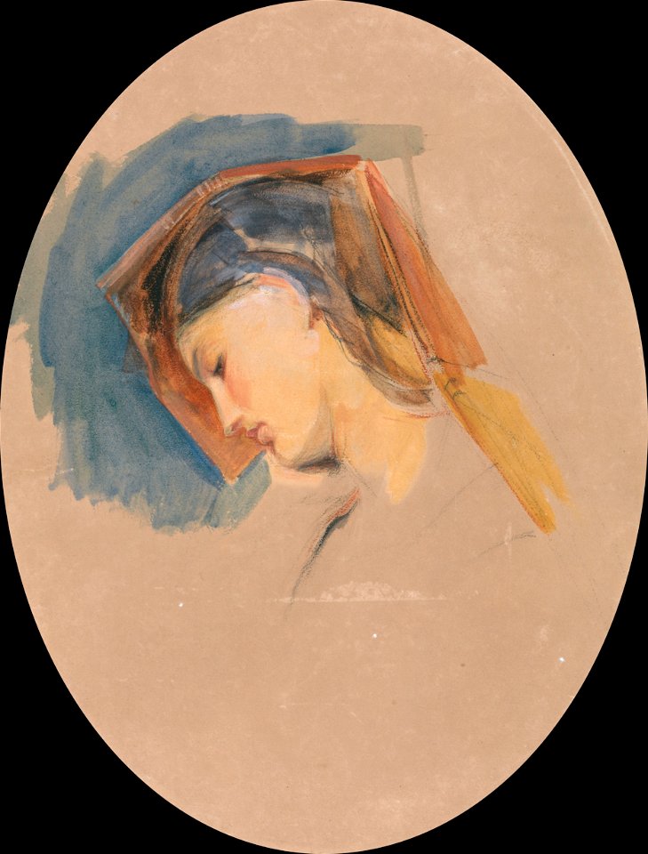 John Frederick Lewis - Head of a Young Woman - Google Art Project
