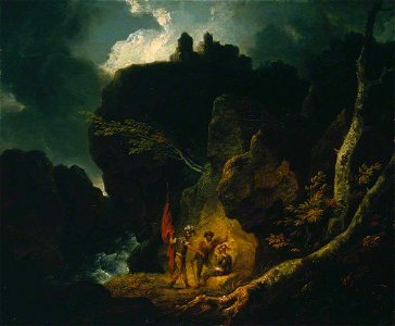 John Hamilton Mortimer (1740-1779) (manner of) - Rocky Landscape with Banditti - T00342 - Tate