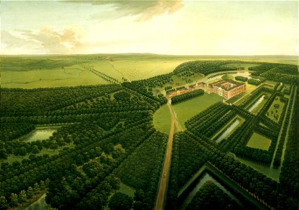 John Harris (active 1713-1759) - A Bird's-Eye View of Dunham Massey from the Southeast - 932336 - National Trust