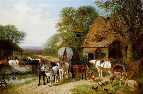John Frederick Herring jr Halt outside the Bull's Head