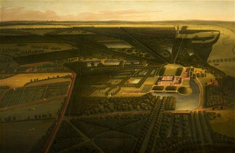John Harris (active 1713-1759) - A Bird's-Eye View of Dunham Massey from the North - 932338 - National Trust