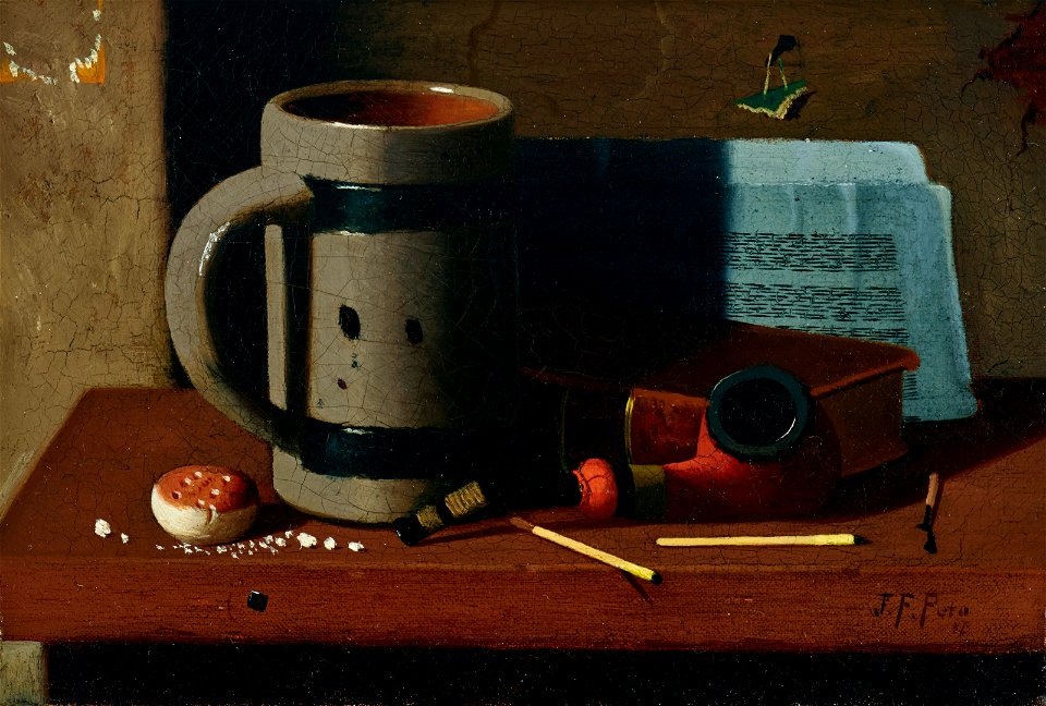 John frederick peto tankard pipe matches and biscuit094026)