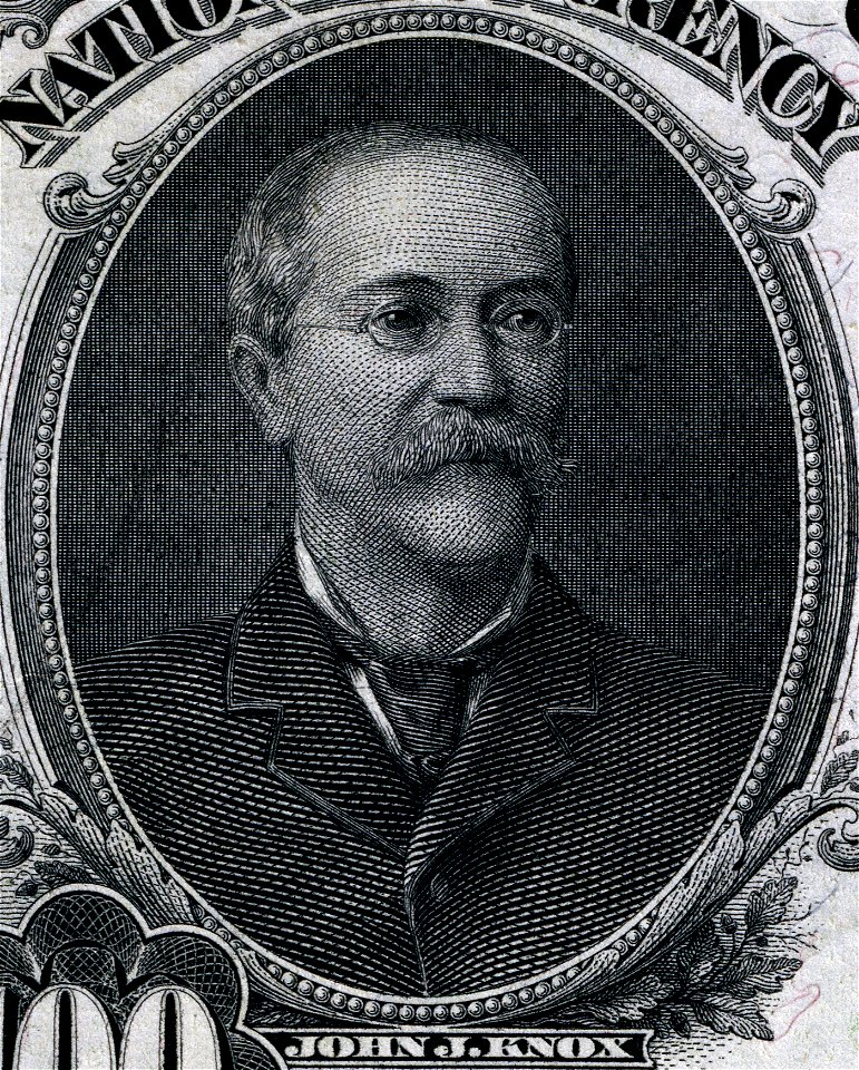 John Jay Knox (Engraved Portrait). Free illustration for personal and commercial use.
