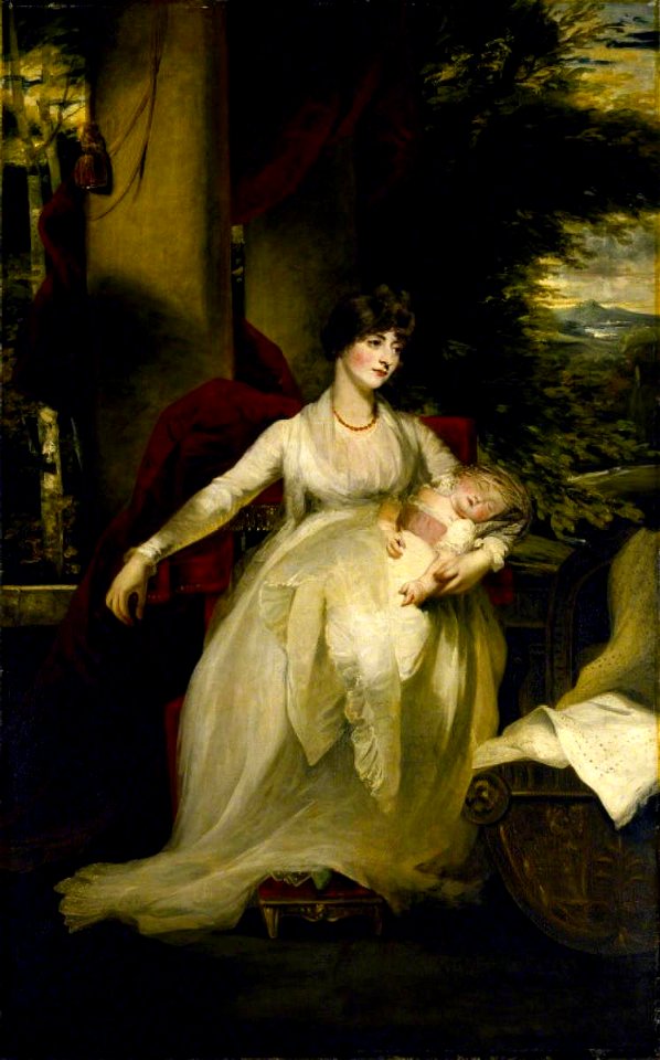 John Hoppner (1758-1810) - Lady Caroline Capel, née Paget (1773–1847), Holding Her Eldest Child Harriet (1793–1819), Later Mrs David Parry-Okenden - 1175932 - National Trust