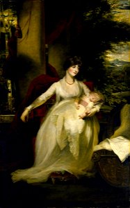 John Hoppner (1758-1810) - Lady Caroline Capel, née Paget (1773–1847), Holding Her Eldest Child Harriet (1793–1819), Later Mrs David Parry-Okenden - 1175932 - National Trust