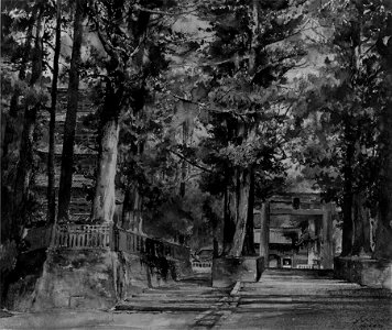 John La Farge - Avenue to the Temple of Iyeyasa, Nikko - Walters 37917 (2)