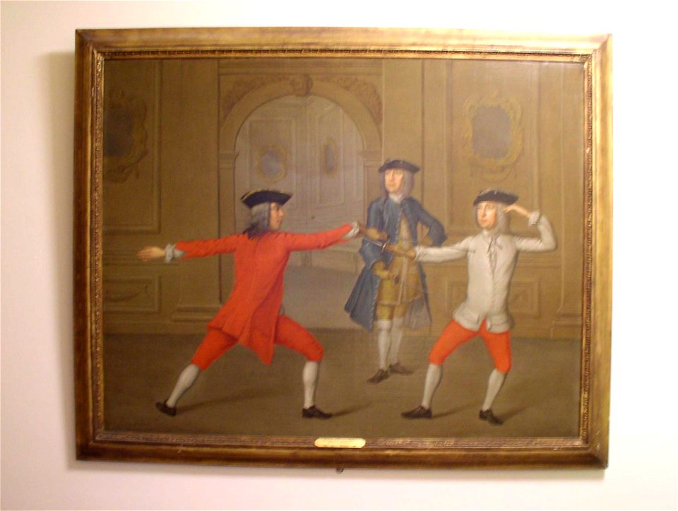 John Green - Thomas Hollis V (1720-1774), fencing with Mr. J. Martin and his son - HNA45 - Harvard Art Museums
