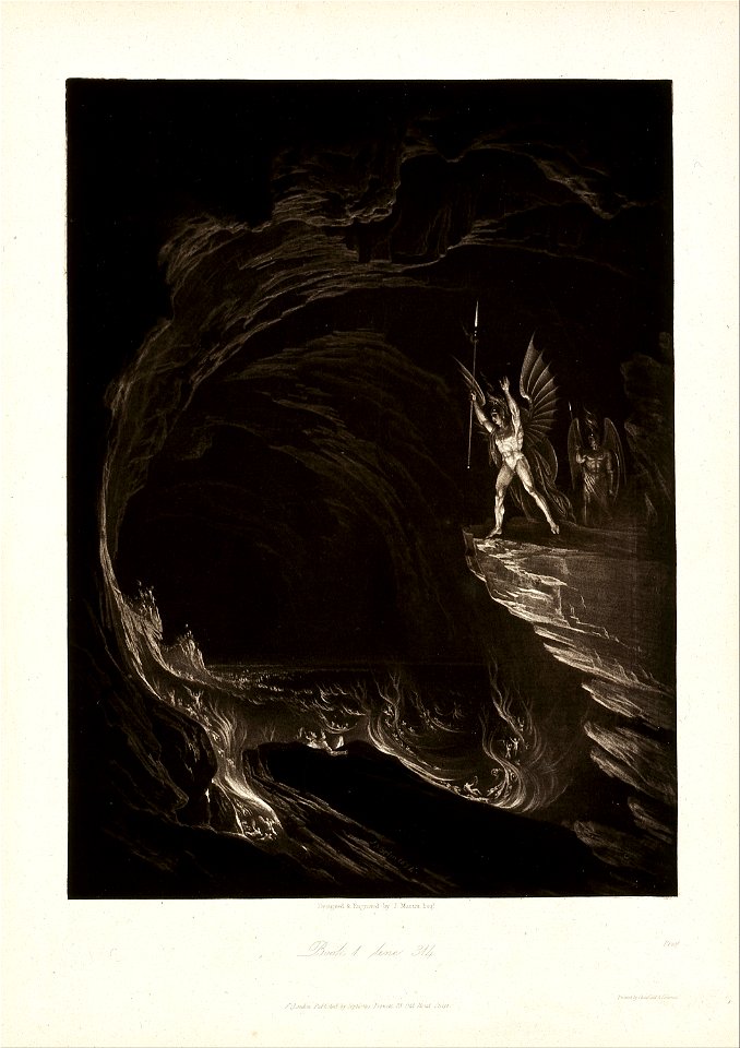 John Martin - Satan Arousing the Fallen Angels, Book 1, line 314, from John Milton, Paradise Lost - Google Art Project