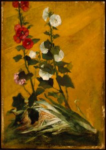 John La Farge - Hollyhocks and Corn (Decorative Panel) - 21.1442 - Museum of Fine Arts
