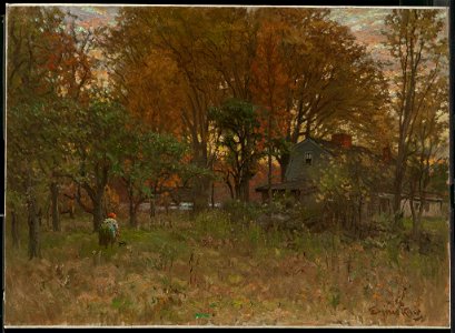 John Joseph Enneking - The Old Roundy House on the Neponset River - 1975.753 - Museum of Fine Arts. Free illustration for personal and commercial use.