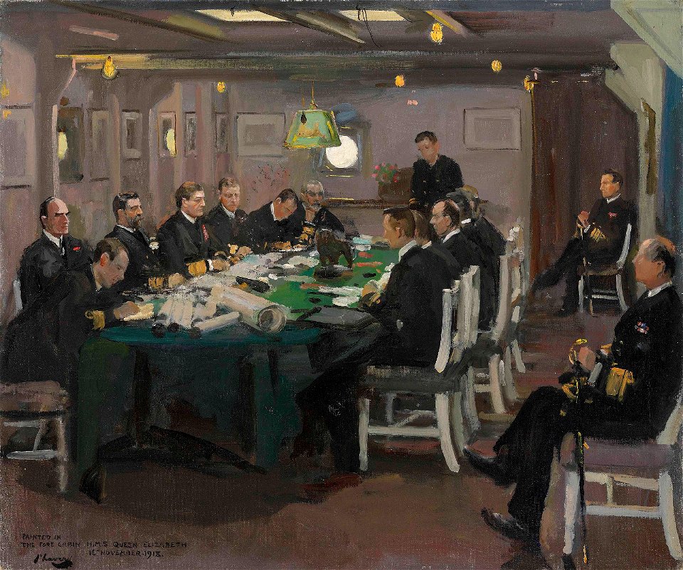 John Lavery - The Fore Cabin, H.M.S. Queen Elizabeth 16th November 1918 CKS 2018