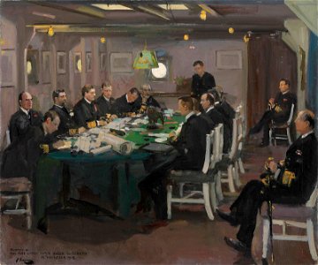 John Lavery - The Fore Cabin, H.M.S. Queen Elizabeth 16th November 1918 CKS 2018