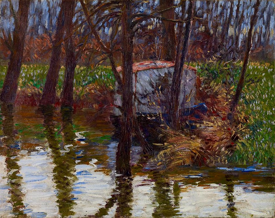 John Leslie Breck - The River Epte with Monet's Atelier-Boat - promised gift 184 the-river-epte-with-monets-atelierboat - Crystal Bridges Museum of American Art