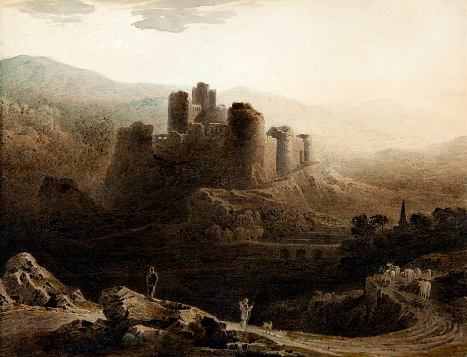 John Martin - Moonlight - Chepstow Castle - Google Art Project