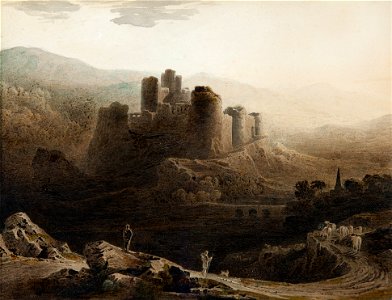 John Martin - Moonlight - Chepstow Castle - Google Art Project