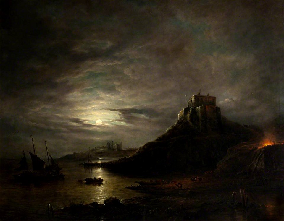 John Moore of Ipswich (1820-1902) - Lindisfarne Castle and Abbey, Holy Island, by Moonlight - 511861 - National Trust