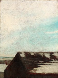 John La Farge - The Old Barn Under Snow, Newport - P3s26 - Isabella Stewart Gardner Museum