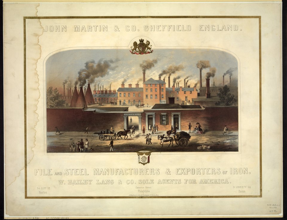 John Martin & Co., Sheffield, England. File and steel manufacturers & exporters of iron. W. Bailey Lang & Co. sole agents for America - J.H. Bufford's Lith., Boston, Mass. LCCN94502779