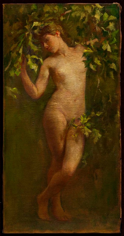 John La Farge - Woman Bending Down Branch (Study for Cornelius Vanderbilt II, House, New York) - 26.769 - Museum of Fine Arts