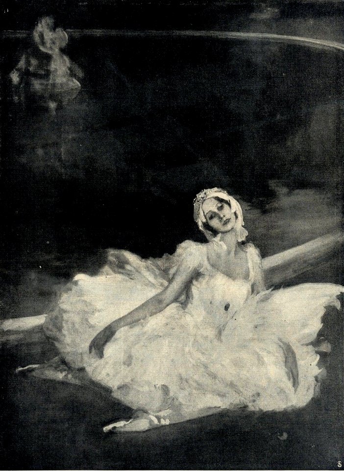 John Lavery - Anna Pavlova als sterbender Schwan, 1912