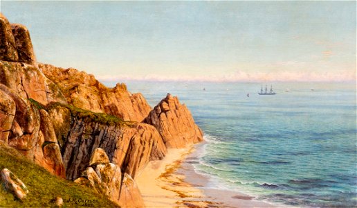 John Mulcaster Carrick - Carrick-Crop-98418 - At St Levan, near Land’s End - 1887. Free illustration for personal and commercial use.