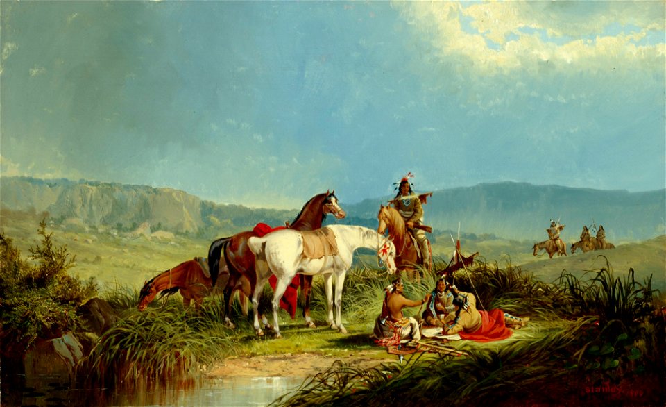 John Mix Stanley - Indians Playing Cards - 43.60 - Detroit Institute of Arts